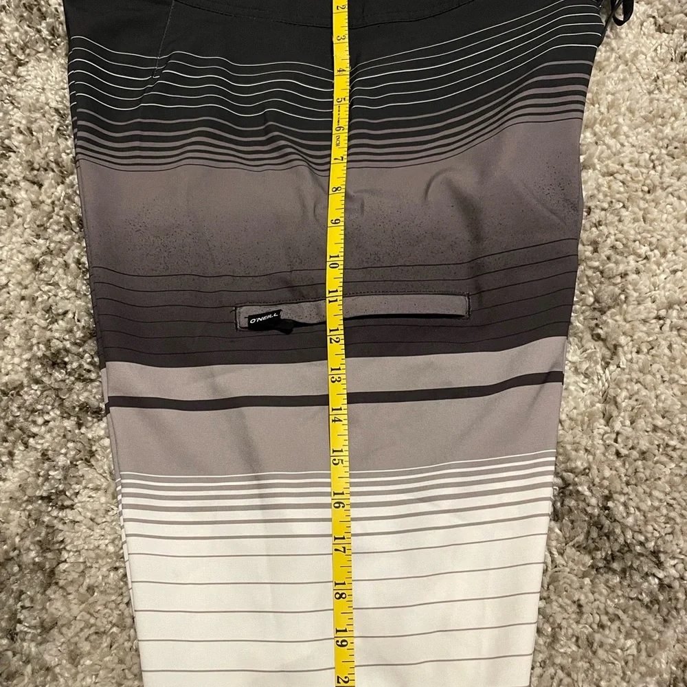O'Neill Black and Gray‎ Striped Board Shorts